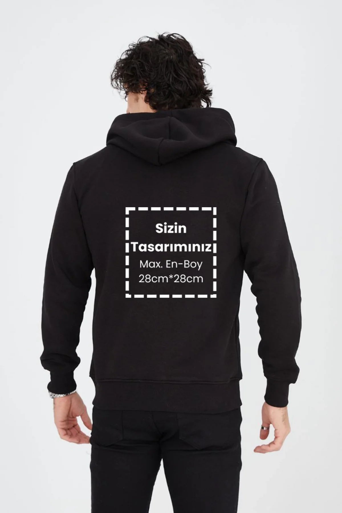 Erkek kendin tasarla sweatshirt fermuarlı